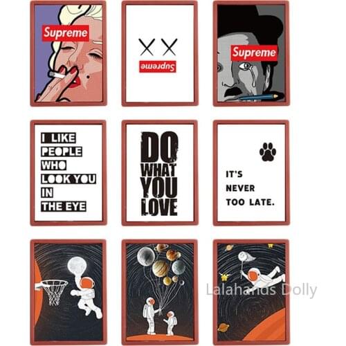 1:6 Dollhouse 3*4cm Miniature Western Style Mural Photo Frame Model for BJD Dollhouse Furniture Accessories