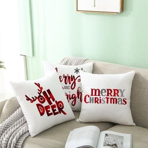 Cartoon Santa Claus Elk Print Christmas Pillowcase 2020 Christmas Decorative Pillowcases Sofa Cover for Home Merry Christmas Orn