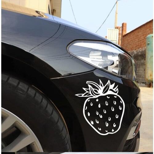 13.4X15.9CM Strawberry Cartoon Fruit Car Sticker Fashion Window Decals N1530