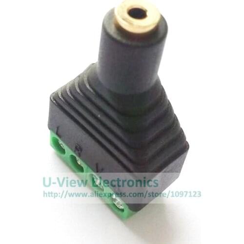 NCHTEK GOLDEN Plated Terminal Block 4 Poles 2.5mm Stereo Female To AV Screw Video Balun Connector Adapter/Free Shipping/4PCS