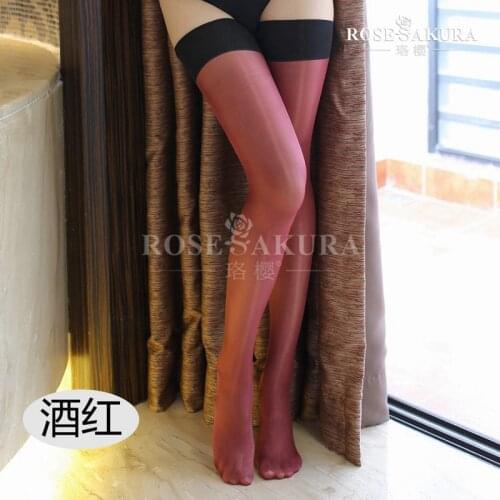 Sexy Women Stripe Vintage Oil Shiny Thigh High Stockings See Through Glossy Stocking Cute Transparent Kneesocks Overknee F7