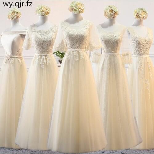 MSY03#Champagne Lace Up Bridesmaid Dresses Long Middle Short Style Wedding Party Dress Prom Gown Wholesale women Clothing China