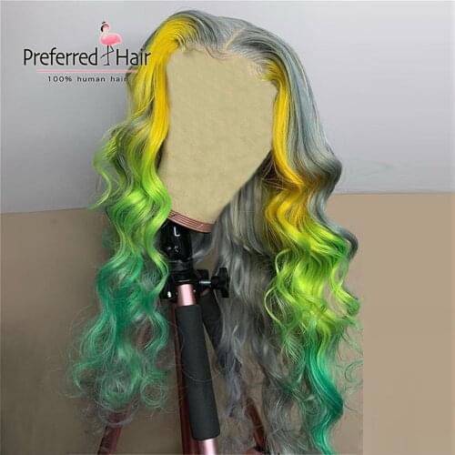 Preferred Highlight Colored Lace Front Human Hair Wigs Red 13x6 Lace Front Wig Brazilian Remy Transparent Lace Wigs For Women