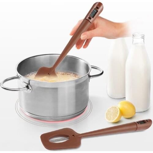 Portable Silicone Scraper Spatula Long Probe Digital Food Thermometer Chocolate cooking Baking Tools For Kitchen Gadgets