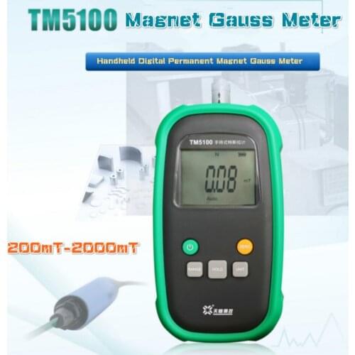 Handheld Digital Permanent Magnet Gauss Meter Tesla Meter Magnetic Flux Meter Surface Magnetic Field Measuring Instrument TM5100