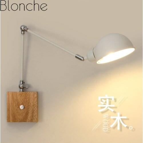 Modern Portable Foldable Wooden Wall Lamp Candle Holder White Bedside Lamp Dining Room Bedroom Study Reading Home Lighting E27