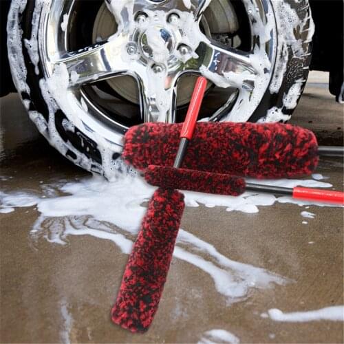 Portable PP Handle Wool Brush Wheel Tire Brush Universal Car Wash Wheel Brush Car Cleaning Brush Car Washing Wheel Cleaner Wash