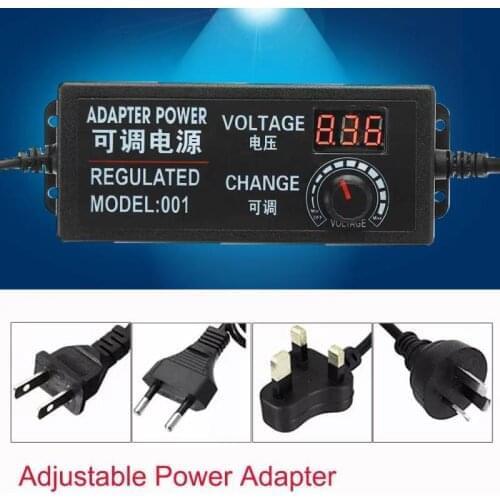 AC to DC 3V-12V 5A Adjustable Adapter 3V 4.5V 5V 6V 9V 12Volt Display Screen Voltage Regulated Power Supply Universal Charger