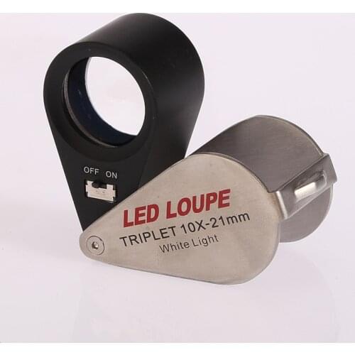 30 Times Appreciation Magnifier 6 Ring LED Counterfeit Lights All Optical Jewelry Mirror