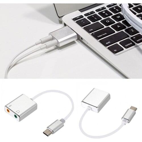External USB Sound Card Type-C to Headphone 3D Stereo USB Audio Adapter New Free drive Sound Card