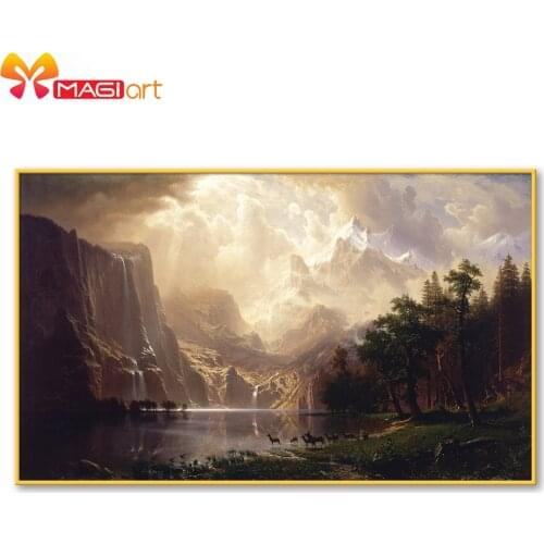 Cross stitch kits Embroidery needlework sets 11CT water soluble canvas patterns 14C landscape Sierra Nevada -NCMS119