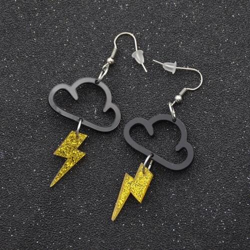 Fashion lychee New Acrylic Cute Cloud Lightning Earrings Hot Charm Drop Dangle Women Girls Fashion Jewelry