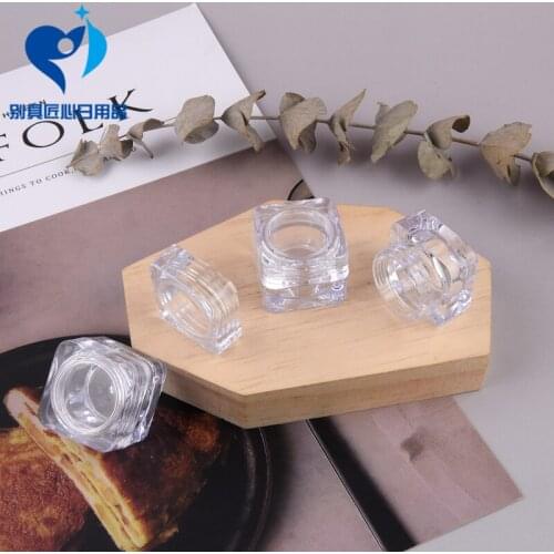 10pcs/lot 5g DIY Empty Clear Acrylic Eyeshadow Face Cream Jar Cosmetic Jars Makeup Container Small Square Lotion Bottle