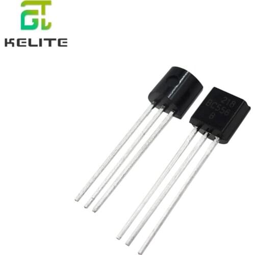 100pcs BC556B bc556 0.1A 65V PNP in-line triode transistor TO-92