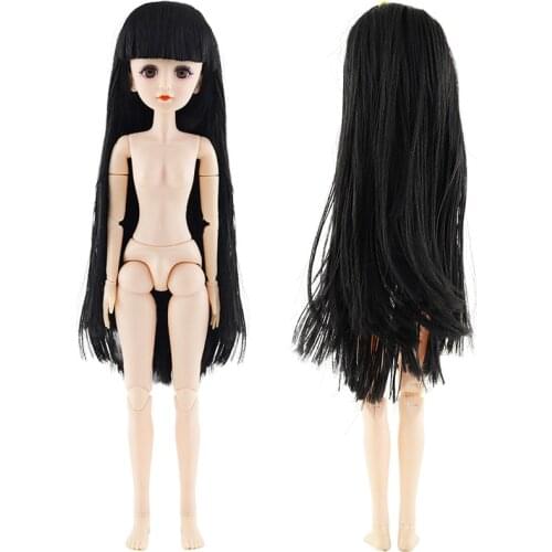 14 Inches 22 Moveable Joints Doll With 3D Real Eyes Naked Body Female Figure Body Colorful Hair Princess Doll Gifts For Girls