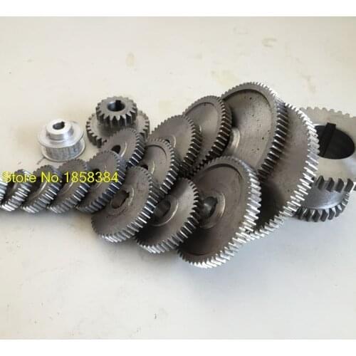 17pcs/set mini lathe gears , Metal Cutting Machine gears , lathe gears Accessories for 0618 Lathe Fozhu Machine