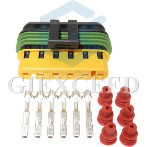 2 Sets 6 Pin Female Car Waterproof Wiring Harness Socket Automotive Electrical Connector