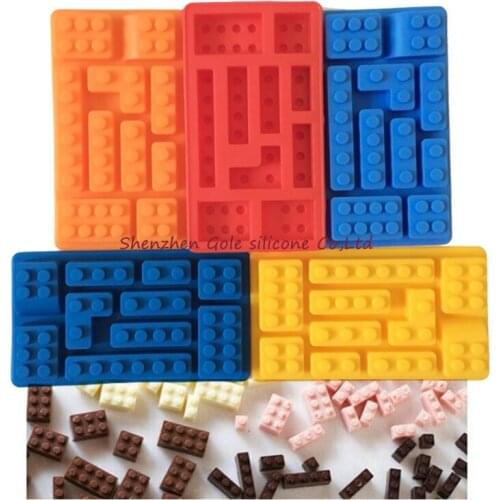200pcs Toy Brick Shape Silicone Fandont Chocolate Mold Ice Cube Mould Cake Cake Tools FDA LFGB Ice Mold Brick Block