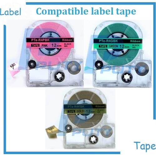 3PK mix color Pte-R4GBK Pte-R4PBK Pte-R4KBK Fabric on iron tape for clothes/textile/toys compatible for LW-400/700/600P/1000P