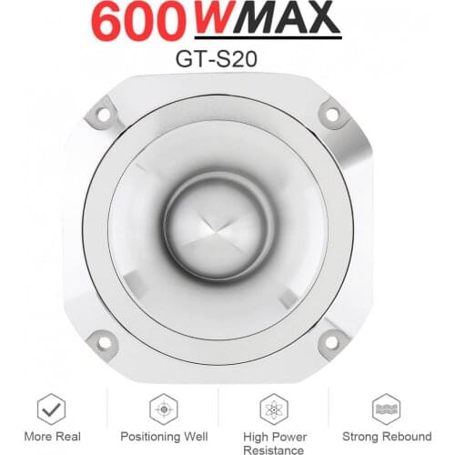 4 Inch 600W 6OHM GT-S20 Car Aluminum Bullet Tweeter with Capacitor for Vehicle Auto Cars Stereo Modified