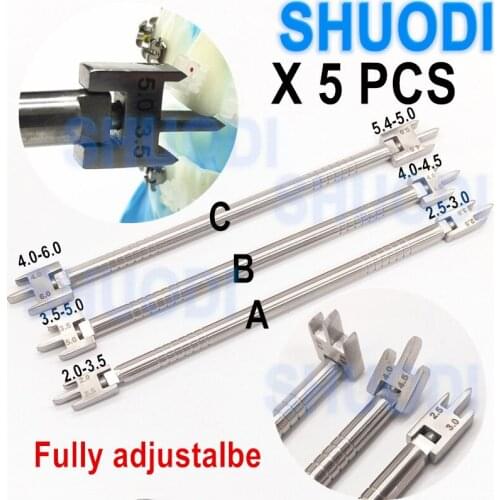 5 pcs Dental Fully High Quality Adjustable Orthodontic Bracket Positioning Height Wick Gauge Dental Ortho Instrument Tool