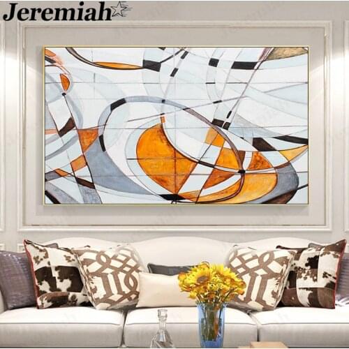 Abstract Geometric Canvas Poster Orange Line Canvas Painting Picture Printing Wall Art Modern Living Room Home Decoration