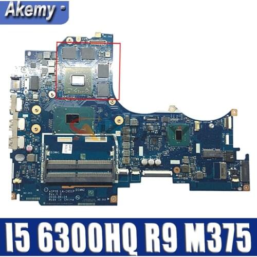 Akemy AIPY6 LA-C951P Motherboard For Lenovo Y700-14ISK Notebook Motherboard CPU I5 6300HQ GPU R9 M375 DDR4 100% Test Work