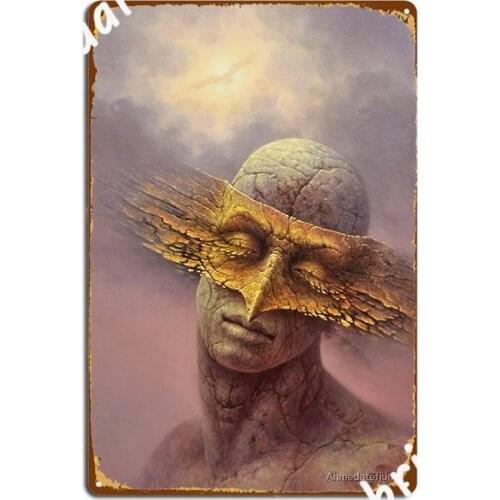 Beksinski Art Prints Poster Metal Plaque Cinema Kitchen Vintage Plates Party Tin Sign Poster