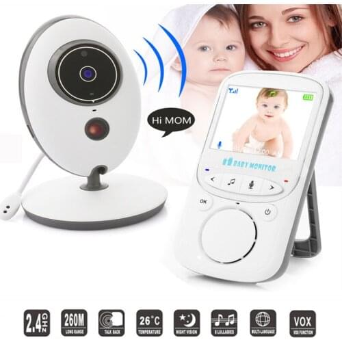 Wireless LCD Audio Video Baby Monitor Radio Nanny Music Intercom IR 24h Portable Baby Camera Babysitter Baby Walkie Talkie VB605