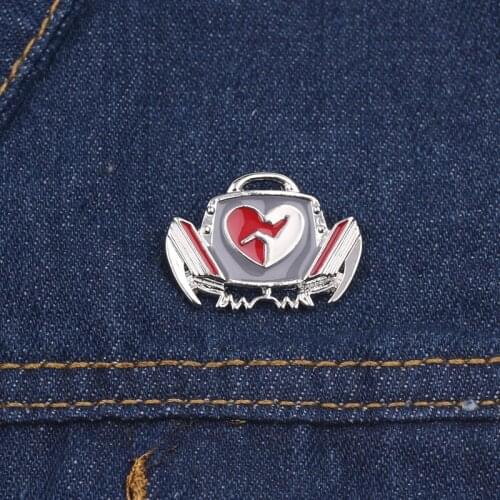 Free Shipping Defibrillator Brooch Medical Jewelry Gift for Doctor/Nurse/Medical Student Pin Scarf Pins Accessorieson Collar Pin
