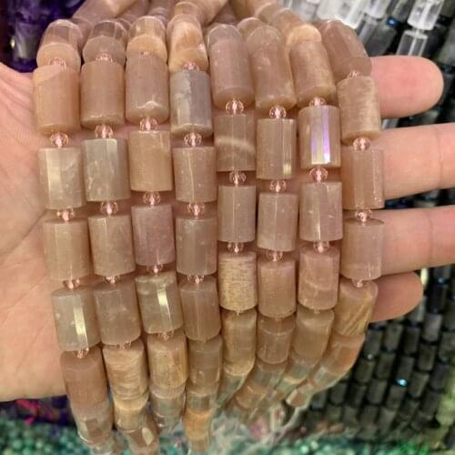 Column shape sunstone beads natural stone beads DIY loose beads for jewelry making strand 15" wholesale