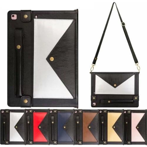Case For iPad Pro 10.5" Case iPad Air 2019 case with pencil holder Smart leather Shoulder strap wallet case for iPad Pro 10.5"