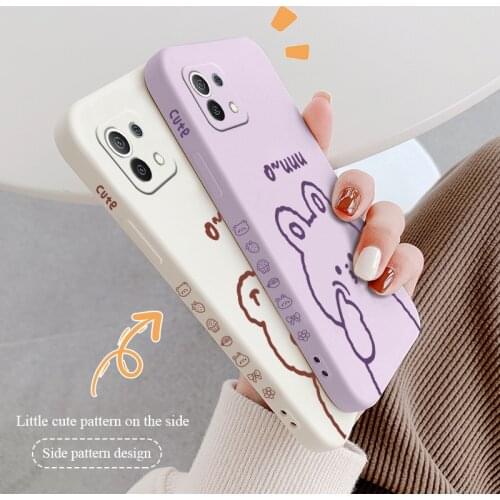 Cute Bunny Bear Phone Case For Xiaomi Mi 11 11lite 11Ultra 11i 10T 10TPro 10TLite 10 10S lite Pro Poco F2 X2 F3 Pro Cover
