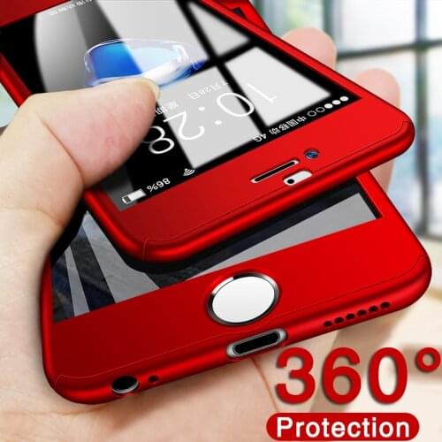 Luxury 360 Full Protective Phone Case For iPhone 6 6s 7 8 Plus Coque Case For iPhone 11 Pro XS MAX XR Case 5 5S Cover With Glass