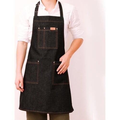 Denim Apron Coffee Shop Barber Kitchen Cooking Baking Adult Mens and Womens Workwear Home Daily Use