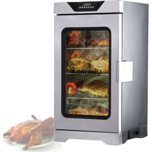 Electric Meat Sausage Smoking Machine Automatic Sausage Smoke Oven Fish Smoker Bacon Smoked Food Smokehouse Oven