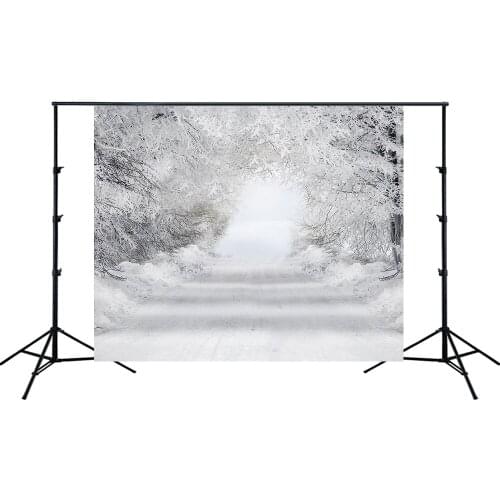 Winter Snow Forest Arch Road Landscape Christmas Backdrop White Noel Pine Party Banner Kid Portrait Background Photo Studio Prop