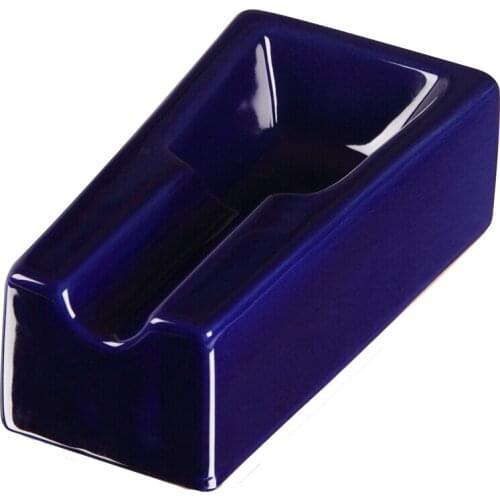 Groove Shape Ceramic Cigar ASHTRAY Portable Gadgets Smoking Tool Ash Tray Blue Color High Glossy Cigars Ash Tray cendrier de poc