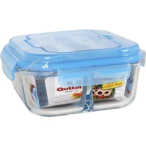 Lunchbox with Cutlery Comparment Quttin Glass (1100 Cc)