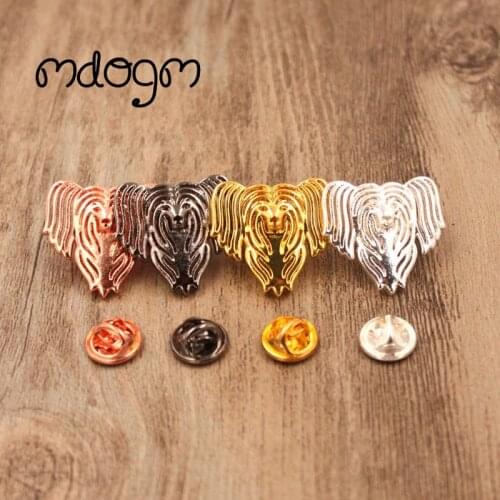 Mdogm Chinese Crested Dog Animal Brooches And Pins Birthday Suit Cute Funny Metal Small Collar Badges For Male Men B106