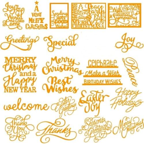Multi Phrases And Words Metal Cutting Dies Stencil for DIY Scrapbooking Paper Cards Making Decorative Crafts Supplies New 2018