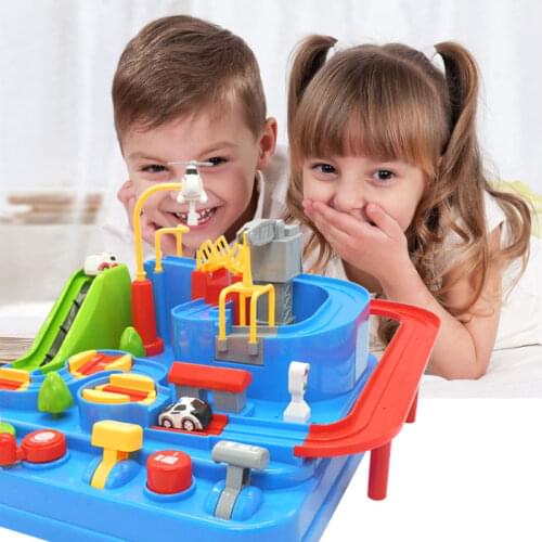 Racing Rail Car Model Adventure Educational Toys Track Car Game Brain Game Mechanical Interactive Puzzle Tracks Playsets