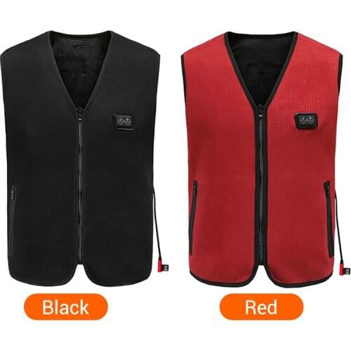 45℃-65℃ Motorcycle Heating Jacket Men Heating Vest Thermal Heated Jacket Usb Heating Waistcoat Massager With 6pcs Heated Pad