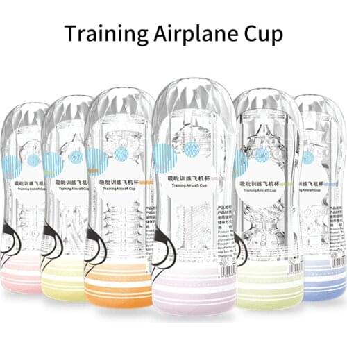 Men Transparent Airplane Cup Training Masturbation Device Sucking Cup Men Famous Toy Adult Sex Toy 18 Dildo Masturbator