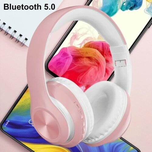 P68 Bluetooth Headset Macaron color 5.0 Folding Wireless Headset HF stereo microphone supports TF card MP3 Music Headphones