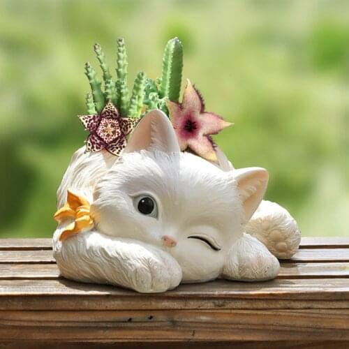 Drop Ship Ceramic Flower Pot Hedgehog Shape Flower Pot with Drainage Animal Sculpture Crafts Decoration Garden Micro-view Potted