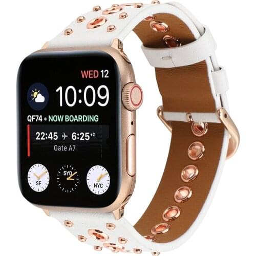 Cowhide Leather strap For apple watch band 44mm 42mm bracelet iwatch Series SE 6 5 4 3 2 Accessories loop 38mm 40mm Replacement