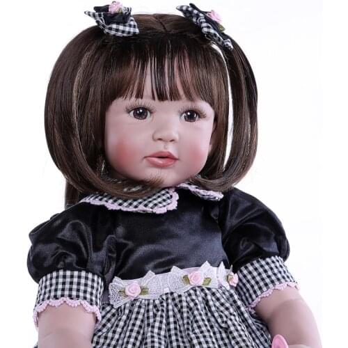 24" Silicone Reborn Toddler Baby Doll Toys 60cm Adoras Princess Girl Alive Bebe reborn Brinquedos NPK Collection Birthday Gif