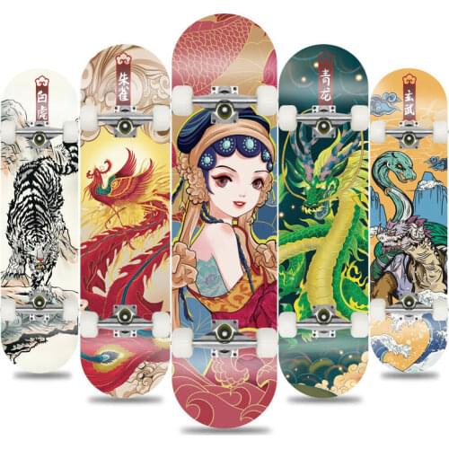 Skateboard Four-wheel Double Tilt Skateboard for Beginners Brushing Street Skateboard