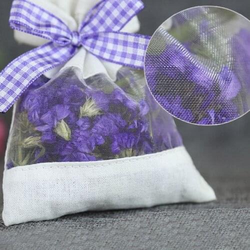 Dry Flowers Seeds Spice Herbs With Ribbon Home Fragrance Sachets Empty Bag Cotton Fabric Bag Gauze Bags For Storage